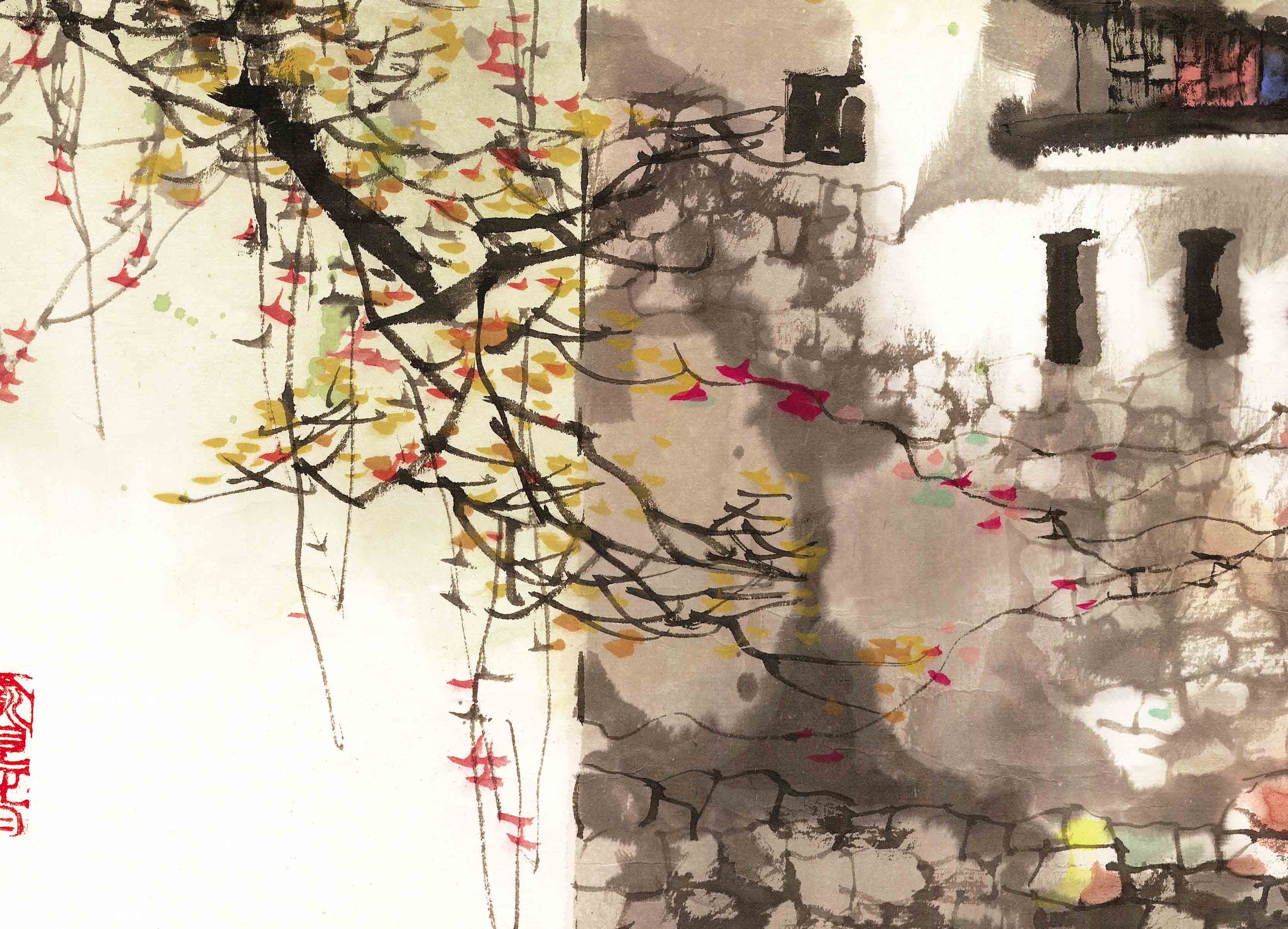 Chinese Antique Art Painting 宋雨桂 家乡深秋 Song Yugui Autumn Hometown China Ancient Wall Picture Ideas 4323-Chinese Style Finds™