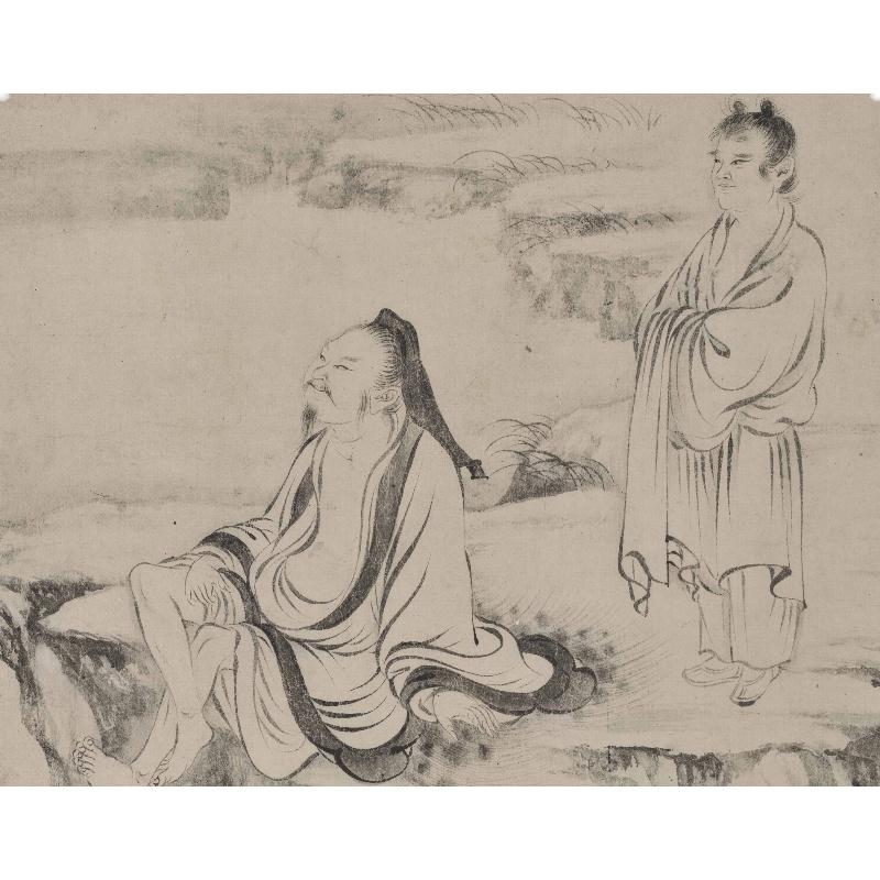 Chinese Antique Art Painting 宋 张激 白莲社图 Song Zhang Ji White Lotus China Ancient Wall Picture Ideas 4423-Chinese Style Finds™