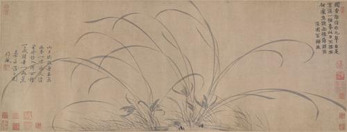 Chinese Antique Art Painting 宋 赵孟坚 墨兰图 Song Zhao Mengjian Orchid China Ancient Wall Picture Ideas 3989-Chinese Style Finds™