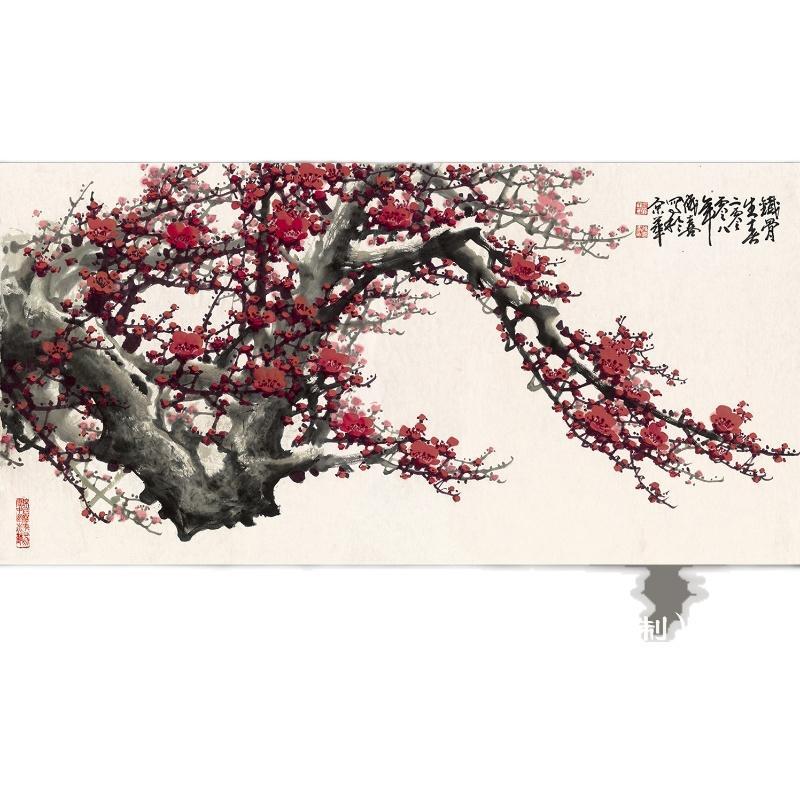 Chinese Antique Art Painting 王成喜 铁古梅 Wang Chengxi Tie Gu Mei Plum China Ancient Wall Picture Ideas 3557-Chinese Style Finds™