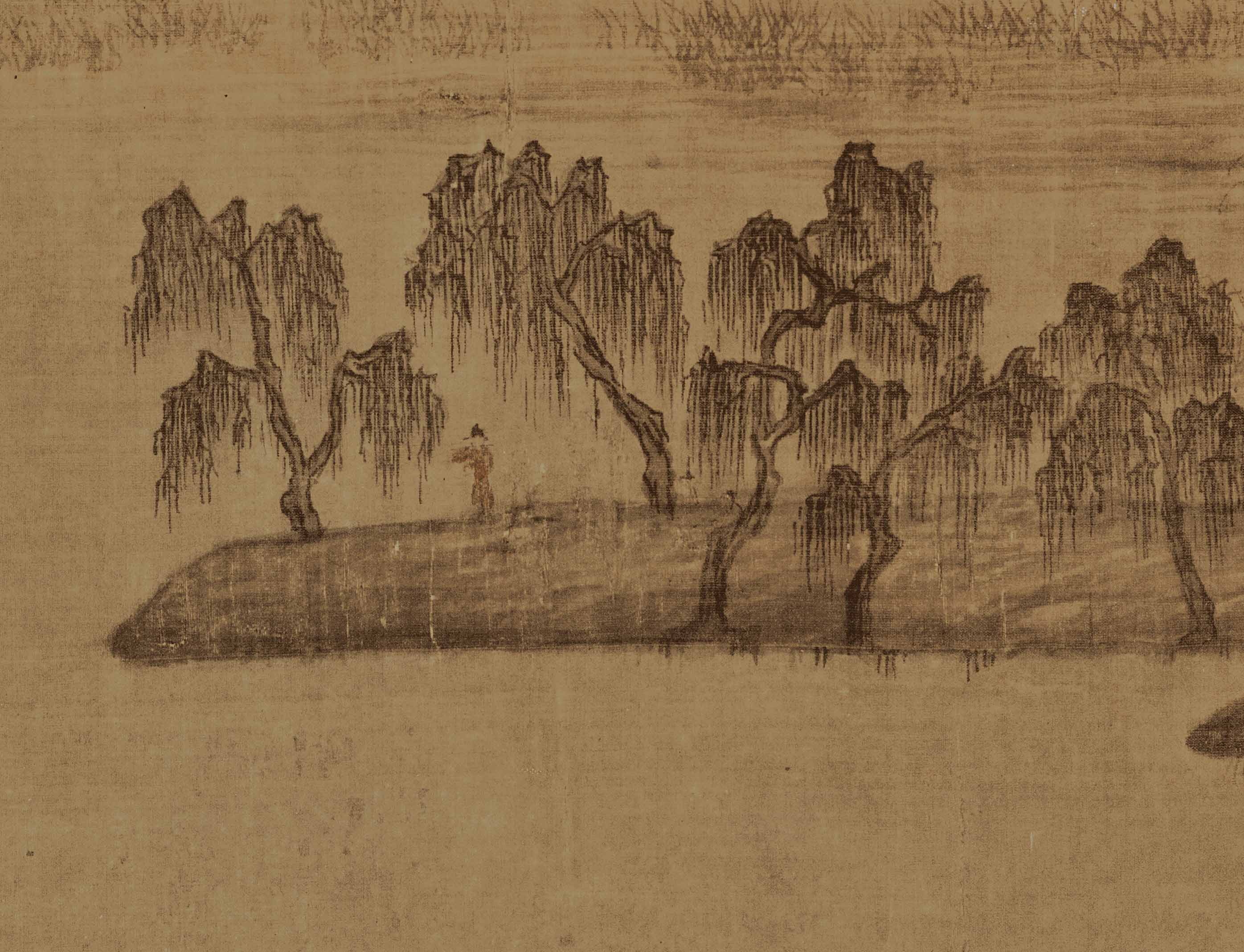 Chinese Antique Art Painting 五代董源 夏景山口待渡图 Wu Dai Dong Yuan Xia Jing Shan Kou Dai Du Tu China Ancient Wall Picture Ideas 1214-Chinese Style Finds™