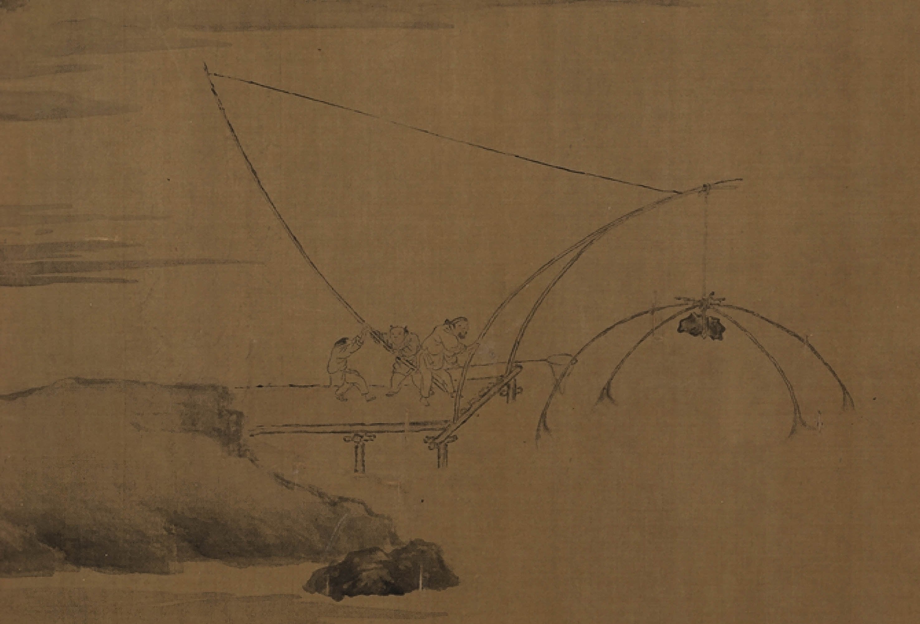 Chinese Antique Art Painting 五代 荆浩 渔乐图 Wu Dai Jing Hao Fishing China Ancient Wall Picture Ideas 3993-Chinese Style Finds™