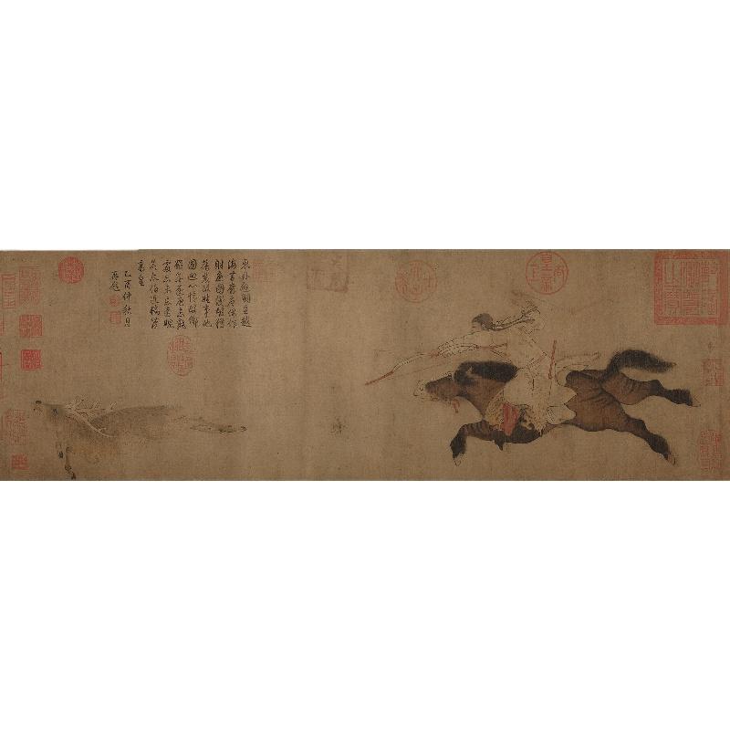 Chinese Antique Art Painting 五代十国 李赞华 获鹿图卷 Li Zanhua Catch Deer China Ancient Wall Picture Ideas 3981-Chinese Style Finds™