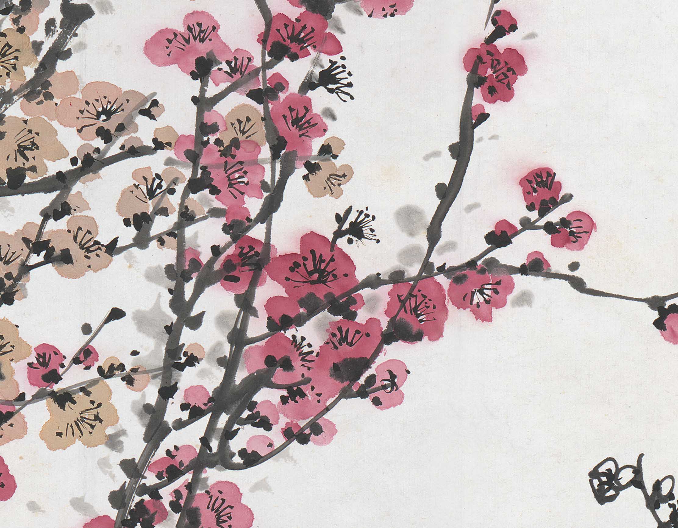 Chinese Antique Art Painting 吴徵 冷艳图 Wu Zheng Winter Plum China Ancient Wall Picture Ideas 4131-Chinese Style Finds™