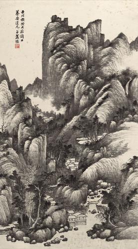 Chinese Antique Art Painting 肖愻 水墨山水画 Xiao Xun Shan Shui Landscape China Ancient Wall Picture Ideas 4633-Chinese Style Finds™