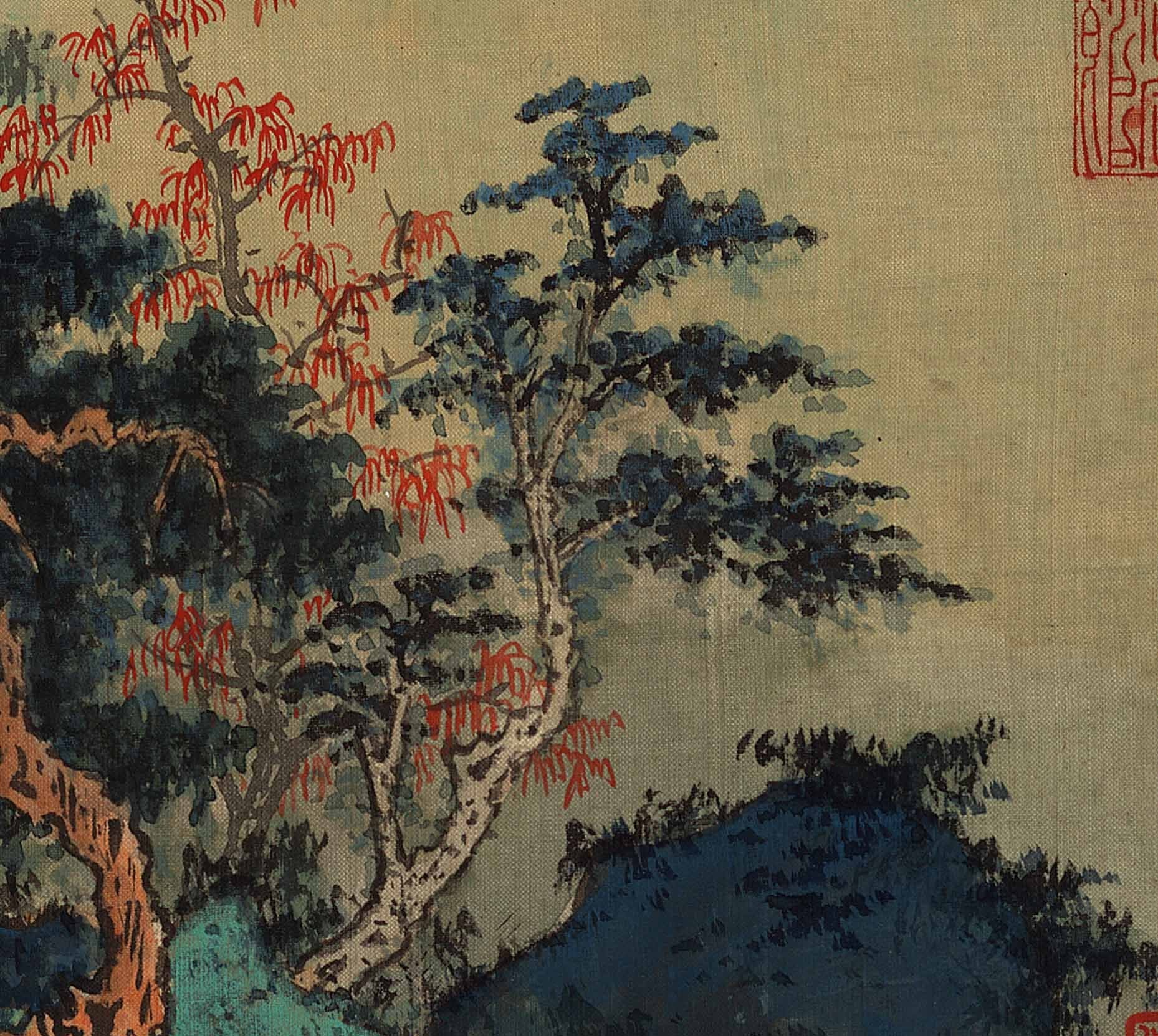 Chinese Antique Art Painting 谢稚柳 听诗图 Xie Zhiliu Ting Shi China Ancient Wall Picture Ideas 3537-Chinese Style Finds™