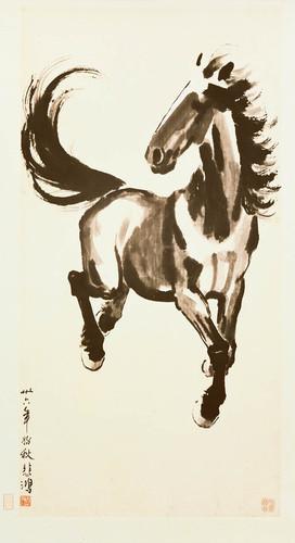 Chinese Antique Art Painting 徐悲鸿 奔马图 Xu Beihong Run Horse China Ancient Wall Picture Ideas 3411-Chinese Style Finds™