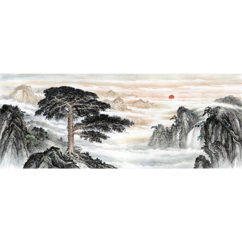 Chinese Antique Art Painting 迎客松 Welcome Pine Tree Ying Ke Song China Ancient Wall Picture Ideas 4045-Chinese Style Finds™