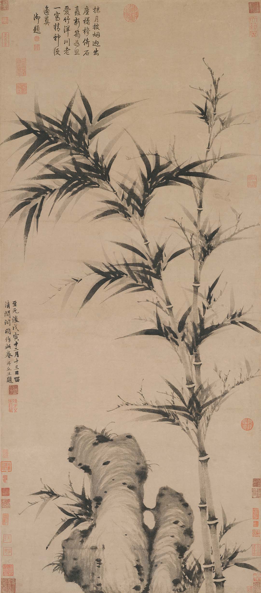 Chinese Antique Art Painting 元 柯九思 清閟阁墨竹图 Yuan Ke Jiusi Bamboo China Ancient Wall Picture Ideas 4277-Chinese Style Finds™