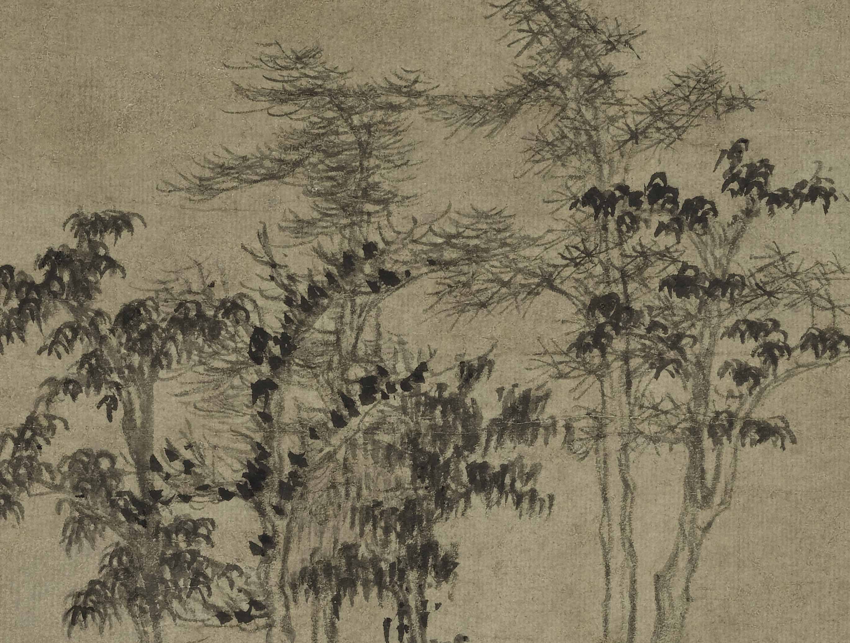 Chinese Antique Art Painting 元 倪瓒 六君子图轴 Yuan Ni Zan Liu Jun Zi China Ancient Wall Picture Ideas 1824-Chinese Style Finds™