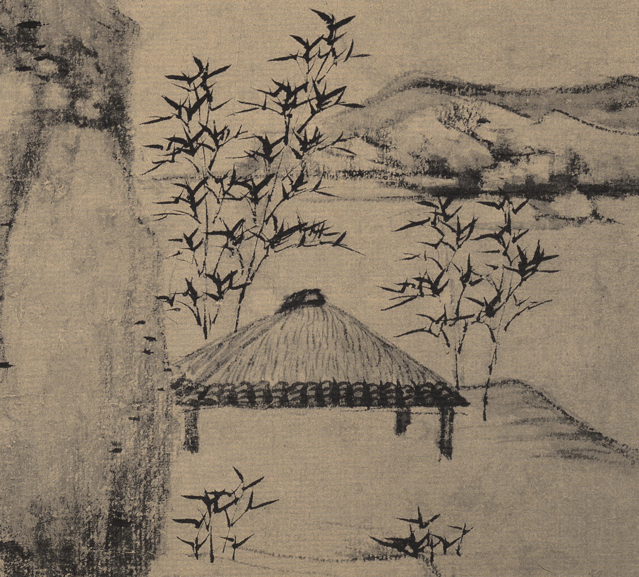 Chinese Antique Art Painting 元 倪瓒 紫芝山房图 Yuan Ni Zan Zi Zhi Shan Fang China Ancient Wall Picture Ideas 1808-Chinese Style Finds™