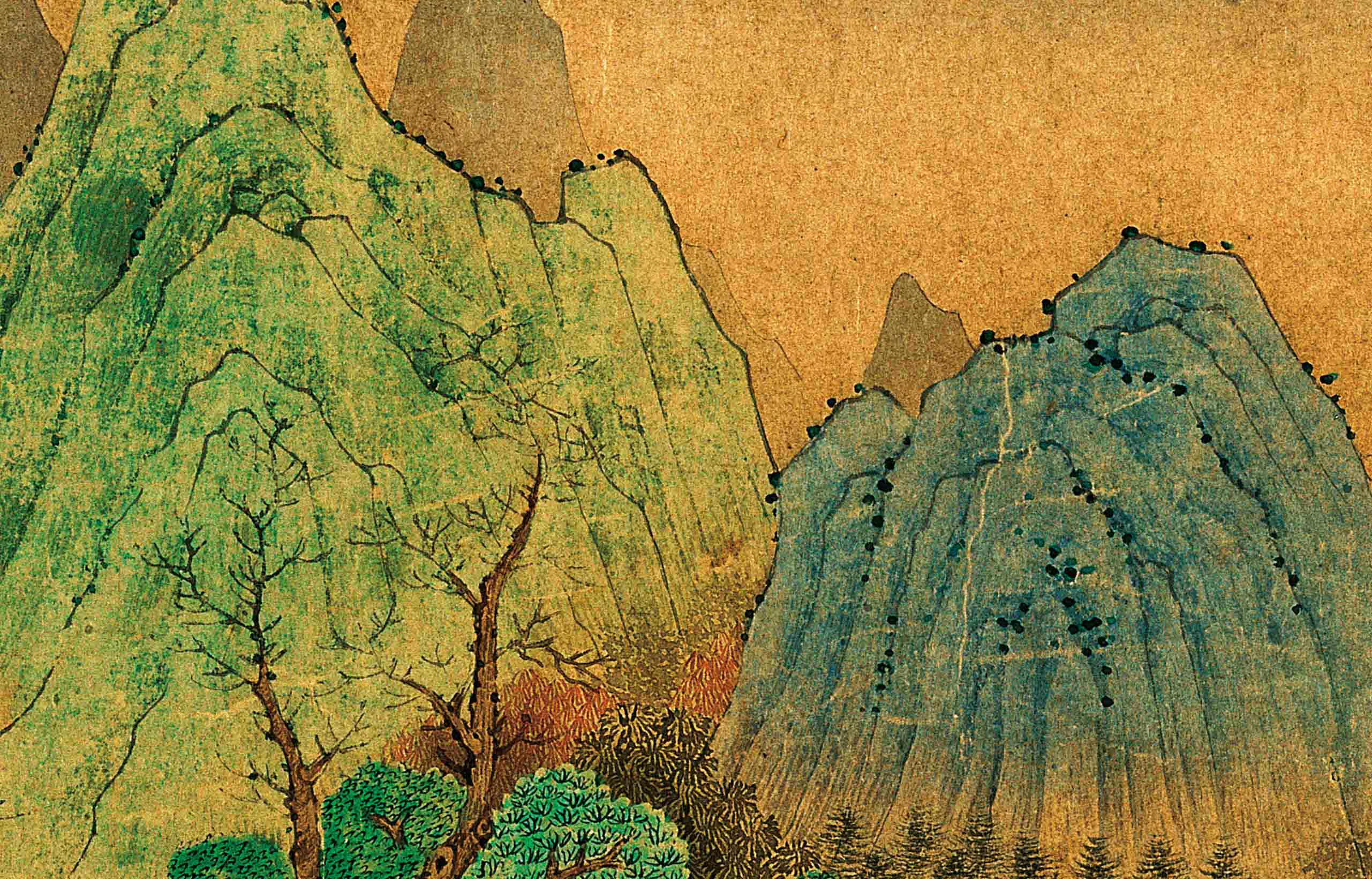 Chinese Antique Art Painting 元 钱选 山居图 Yuan Qian Xuan Live In Mountain China Ancient Wall Picture Ideas 4577-Chinese Style Finds™