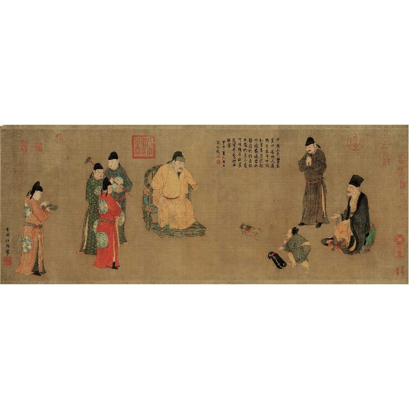 Chinese Antique Art Painting 元 任仁发 张果老见明皇图 Yuan Ren Ren Fa Zhang Guo Lao Jian Ming Huang Tu China Ancient Wall Picture Ideas 1714-Chinese Style Finds™