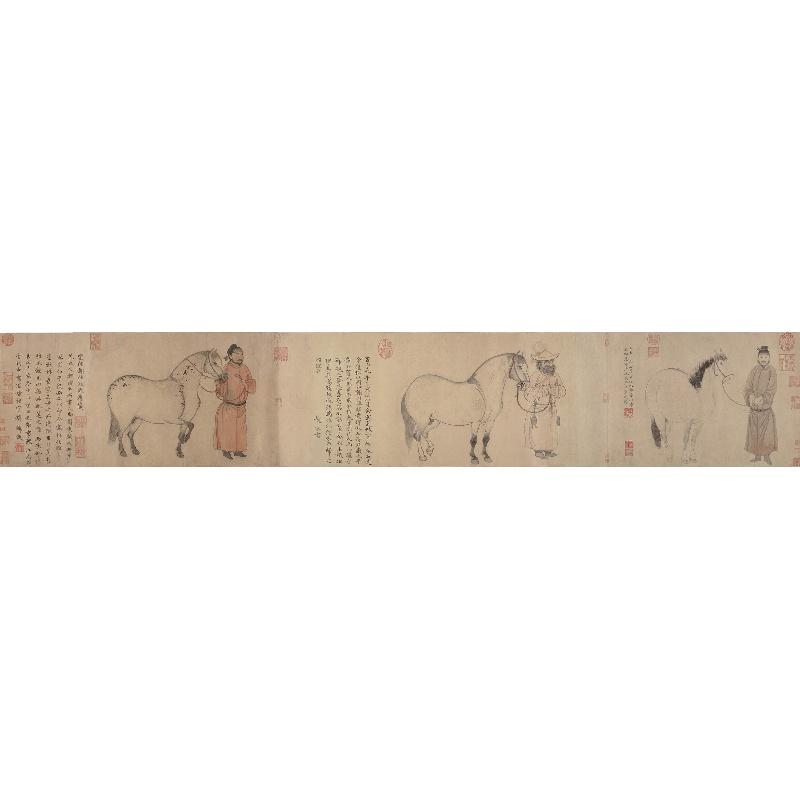 Chinese Antique Art Painting 元 三世人马图卷 赵孟頫 赵雍 赵麟 Yuan Zhao Meng Fu Ren Ma Tu China Ancient Wall Picture Ideas 1702-Chinese Style Finds™