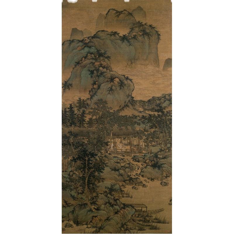 Chinese Antique Art Painting 元 盛懋 山居纳凉图 Yuan Sheng Mao Shan Ju Na Liang Tu China Ancient Wall Picture Ideas 1666-Chinese Style Finds™