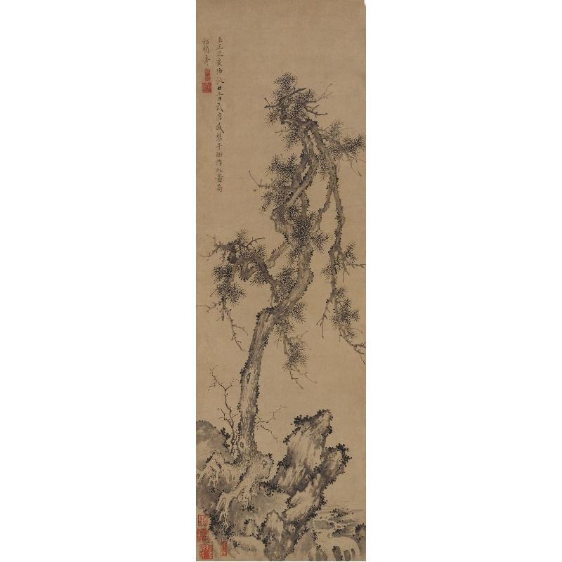 Chinese Antique Art Painting 元 盛懋 松石图 Yuan Sheng Mao Song Shi Tu China Ancient Wall Picture Ideas 1662-Chinese Style Finds™