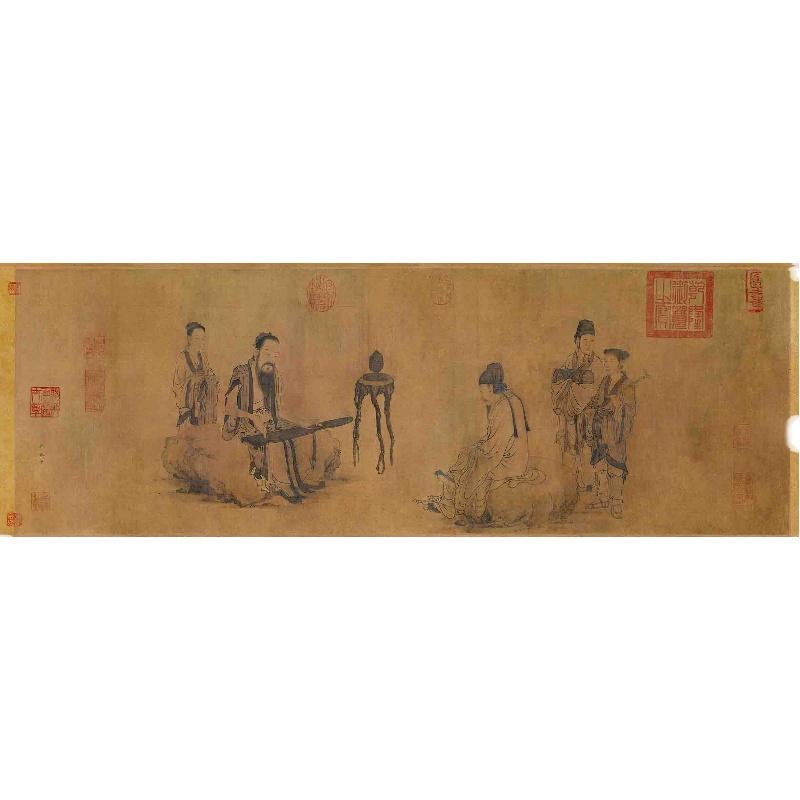 Chinese Antique Art Painting 元 王振鹏 伯牙鼓琴图 Yuan Wang Zhen Peng Bo Ya Gu Qin Tu China Ancient Wall Picture Ideas 1682-Chinese Style Finds™