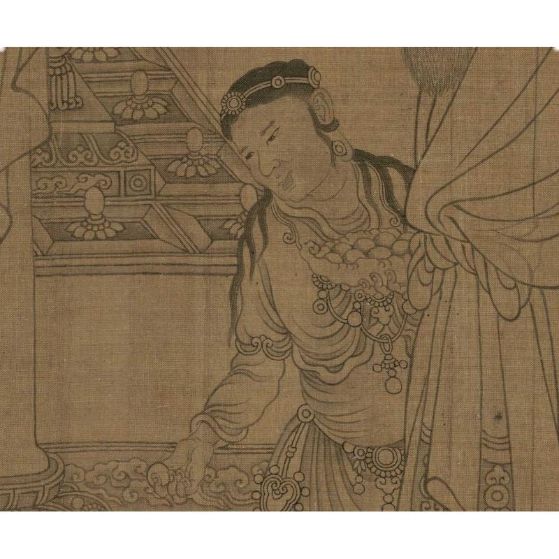 Chinese Antique Art Painting 元 王振鹏 姨母育佛图 Yuan Wang Zhen Peng Yi Mu Yu Fo Tu China Ancient Wall Picture Ideas 1688-Chinese Style Finds™