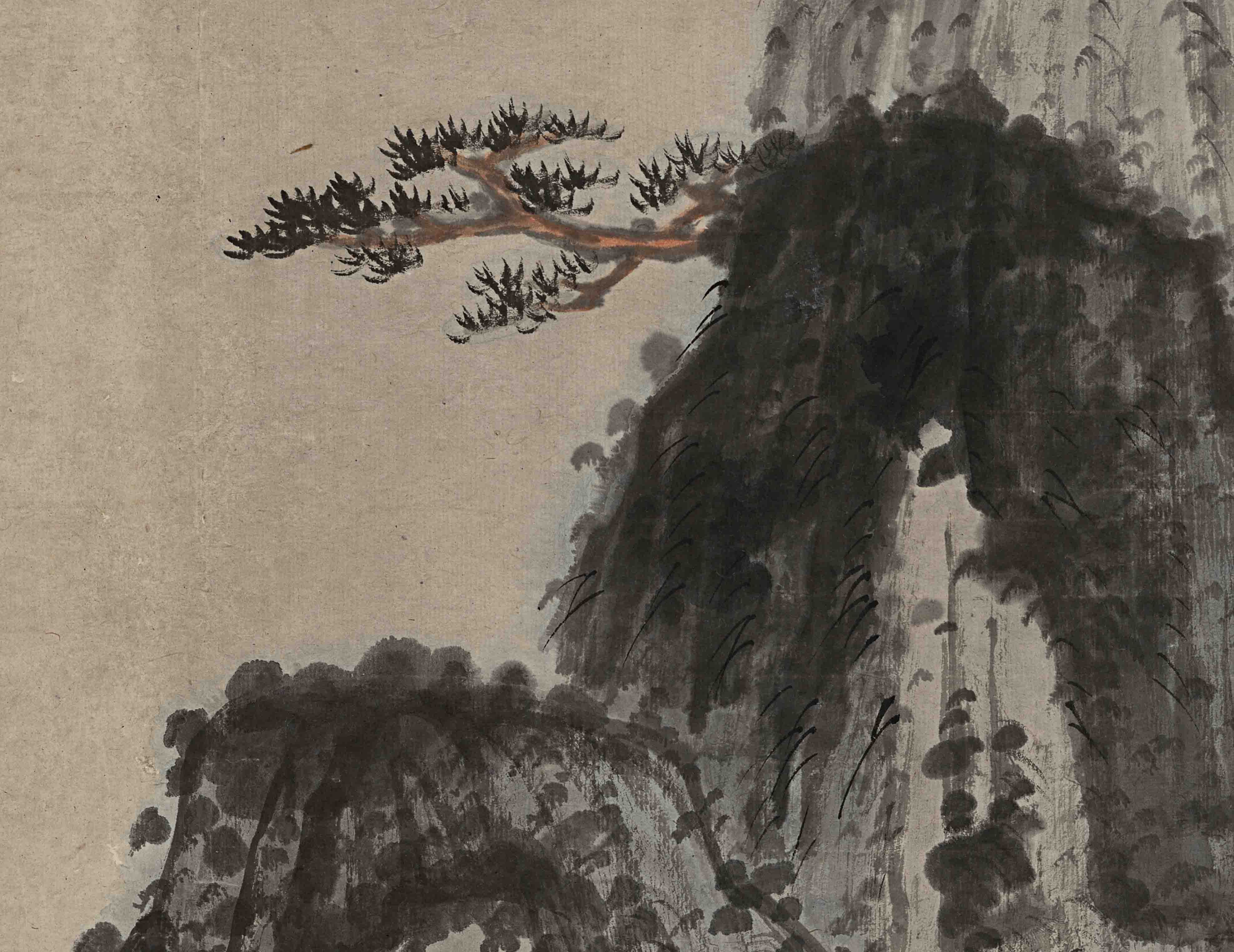 Chinese Antique Art Painting 张大千 拟石涛山水图 Zhang Daqian Shi Tao Shan Shui Landscape China Ancient Wall Picture Ideas 3581-Chinese Style Finds™