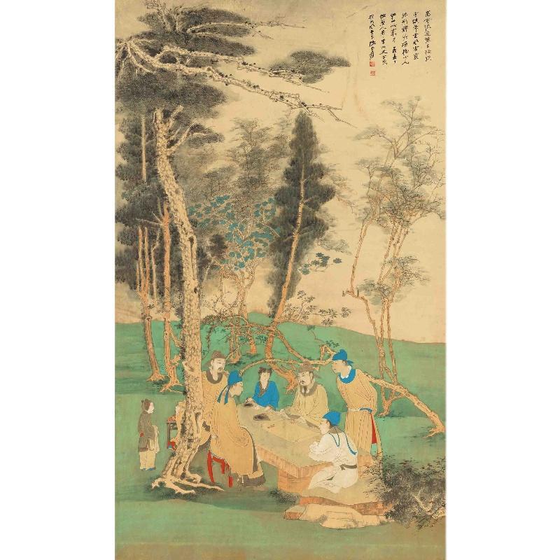 Chinese Antique Art Painting 张大千 松下高仕文会图 Zhang Daqian Song Xia Gao Shi Wen Hui China Ancient Wall Picture Ideas 3577-Chinese Style Finds™