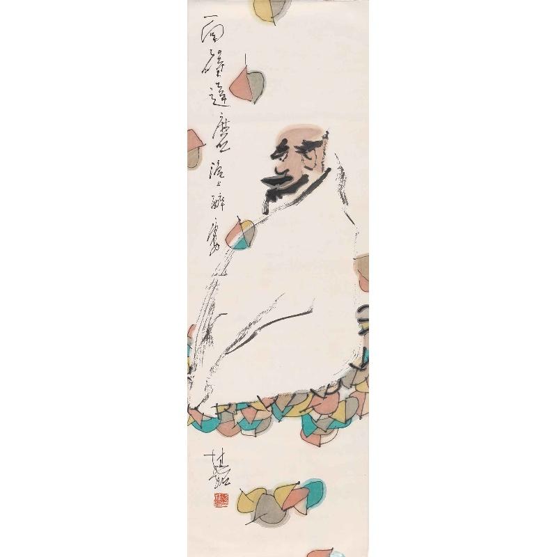 Chinese Antique Art Painting 张桂铭 达摩图 Zhang Guiming Damo China Ancient Wall Picture Ideas 4385-Chinese Style Finds™