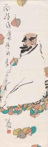 Chinese Antique Art Painting 张桂铭 达摩图 Zhang Guiming Damo China Ancient Wall Picture Ideas 4385-Chinese Style Finds™