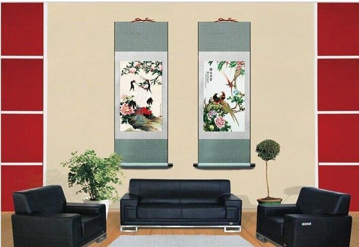 Chinese Art Scroll Painting Ancient Silk Picture Wall Ideas 10670-Chinese Style Finds™