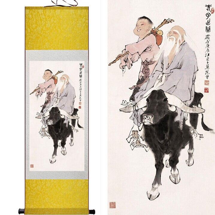 Chinese Art Scroll Painting Ancient Silk Picture Wall Ideas 11714-Chinese Style Finds™