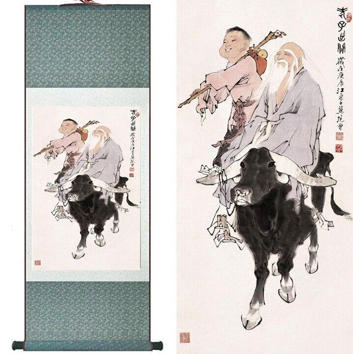 Chinese Art Scroll Painting Ancient Silk Picture Wall Ideas 11714-Chinese Style Finds™