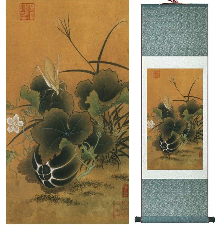 Chinese Art Scroll Painting Ancient Silk Picture Wall Ideas 13942-Chinese Style Finds™