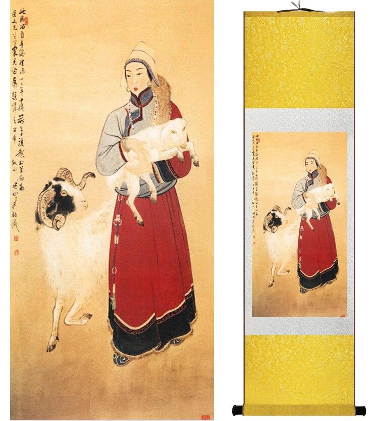 Chinese Art Scroll Painting Ancient Silk Picture Wall Ideas 15090-Chinese Style Finds™