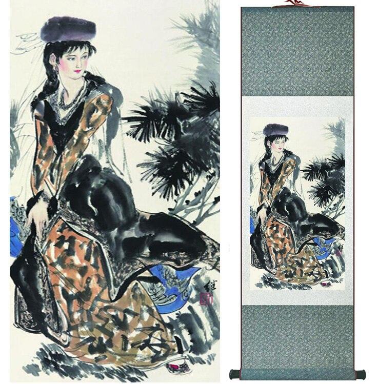 Chinese Art Scroll Painting Ancient Silk Picture Wall Ideas 15126-Chinese Style Finds™