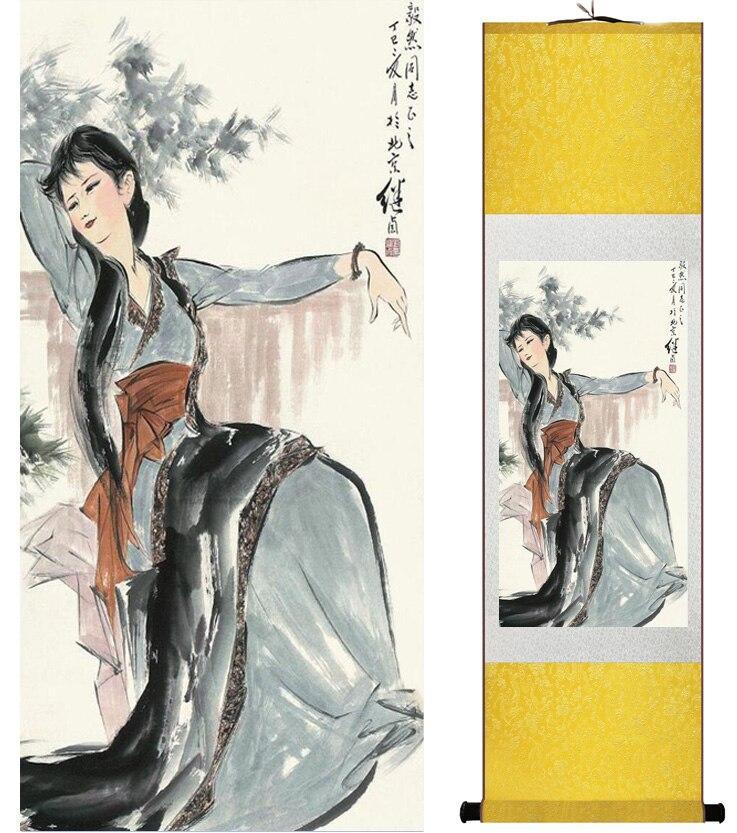 Chinese Art Scroll Painting Ancient Silk Picture Wall Ideas 15130-Chinese Style Finds™