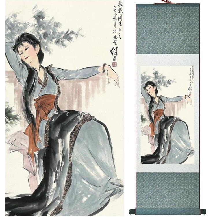 Chinese Art Scroll Painting Ancient Silk Picture Wall Ideas 15130-Chinese Style Finds™