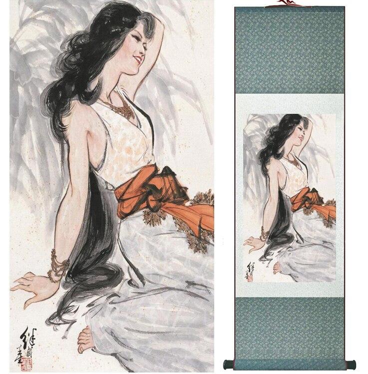 Chinese Art Scroll Painting Ancient Silk Picture Wall Ideas 15134-Chinese Style Finds™