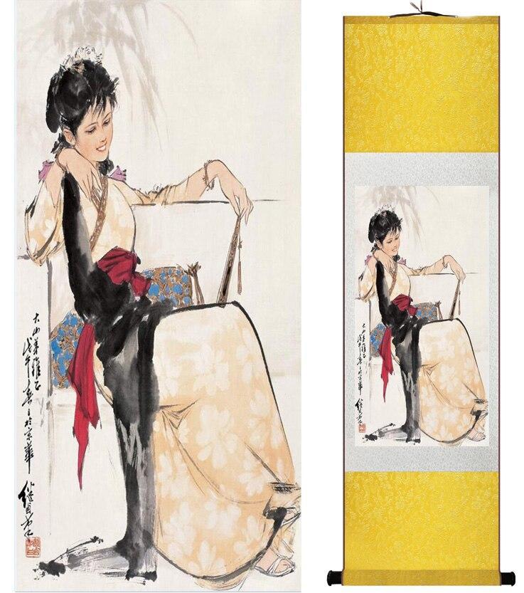 Chinese Art Scroll Painting Ancient Silk Picture Wall Ideas 15142-Chinese Style Finds™