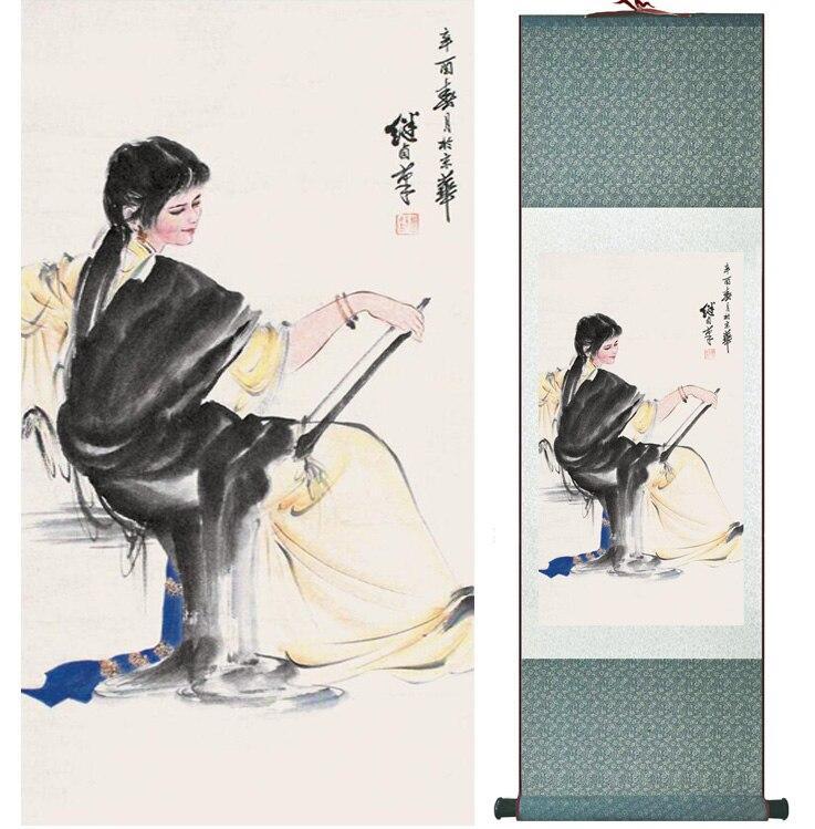 Chinese Art Scroll Painting Ancient Silk Picture Wall Ideas 15158-Chinese Style Finds™