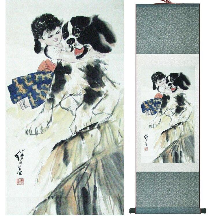 Chinese Art Scroll Painting Ancient Silk Picture Wall Ideas 15170-Chinese Style Finds™