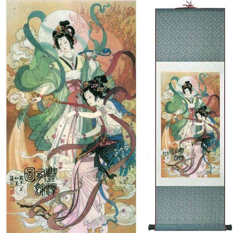 Chinese Art Scroll Painting Ancient Silk Picture Wall Ideas 20110-Chinese Style Finds™