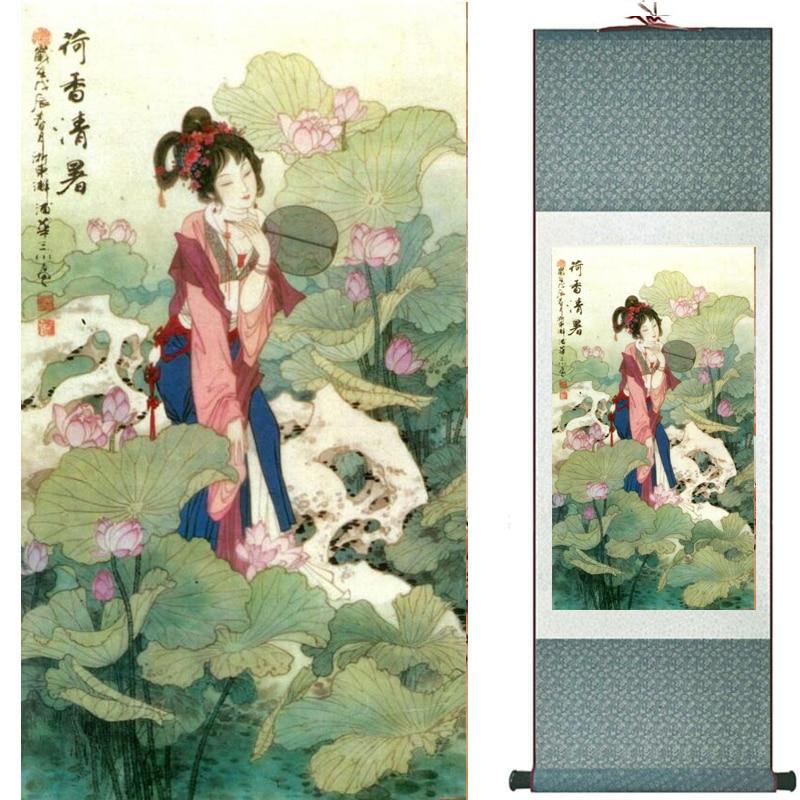 Chinese Art Scroll Painting Ancient Silk Picture Wall Ideas 20126-Chinese Style Finds™