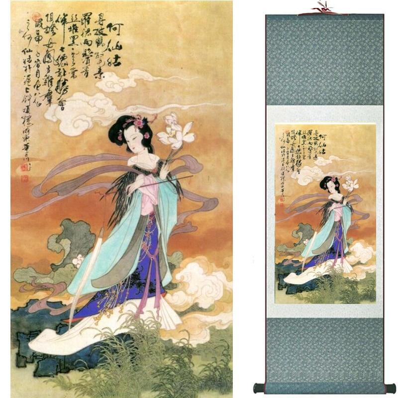 Chinese Art Scroll Painting Ancient Silk Picture Wall Ideas 20130-Chinese Style Finds™