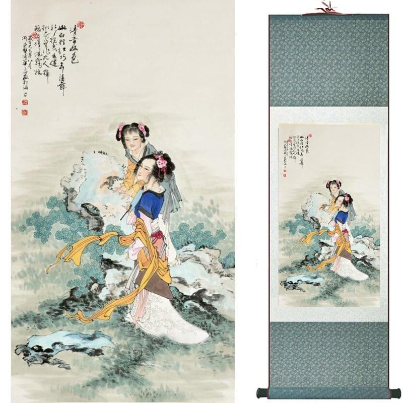 Chinese Art Scroll Painting Ancient Silk Picture Wall Ideas 20138-Chinese Style Finds™