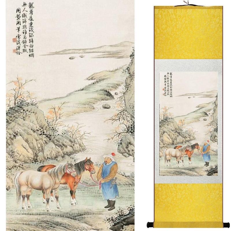 Chinese Art Scroll Painting Ancient Silk Picture Wall Ideas 20590-Chinese Style Finds™