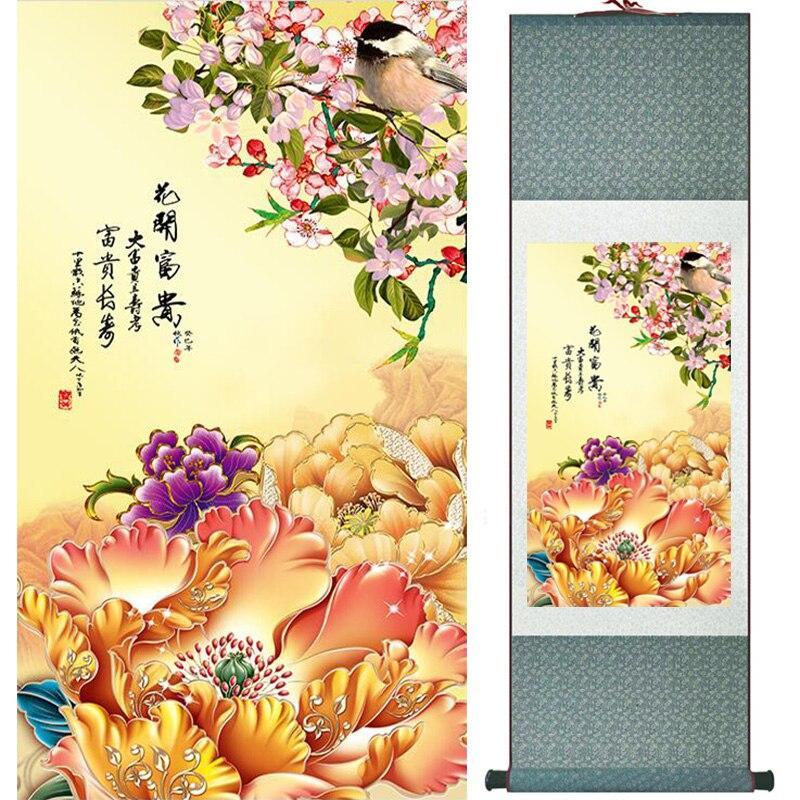 Chinese Art Scroll Painting Animal Birds Ancient Silk Picture Wall Ideas 15262-Chinese Style Finds™