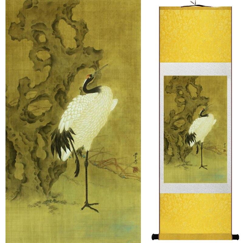 Chinese Art Scroll Painting Animal Birds Ancient Silk Picture Wall Ideas 15546-Chinese Style Finds™