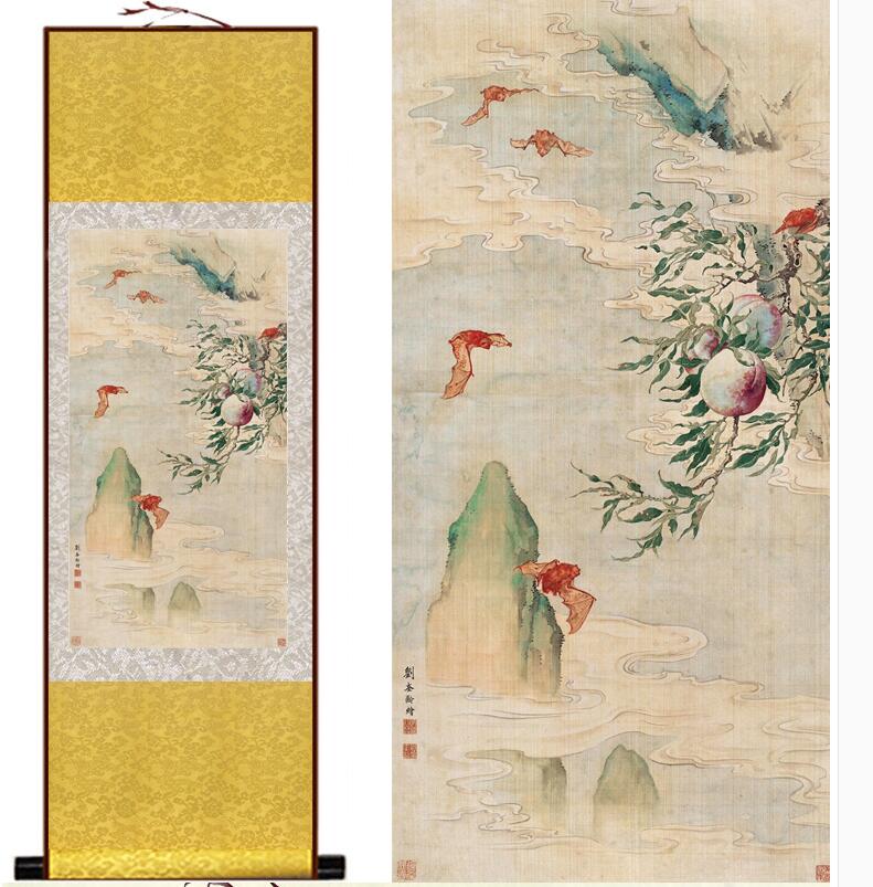 Chinese Art Scroll Painting Animal Birds And Flower Ancient Silk Picture Wall Ideas 12014-Chinese Style Finds™