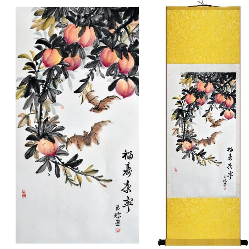 Chinese Art Scroll Painting Animal Birds And Flower Ancient Silk Picture Wall Ideas 12018-Chinese Style Finds™