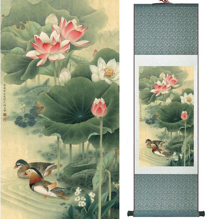 Chinese Art Scroll Painting Animal Birds And Flower Ancient Silk Picture Wall Ideas 12910-Chinese Style Finds™