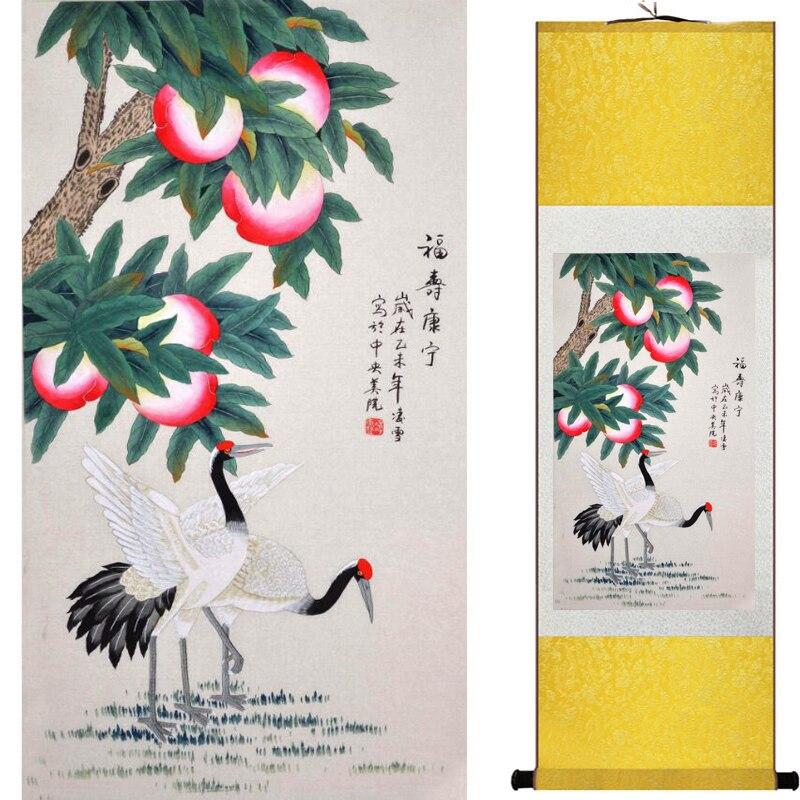 Chinese Art Scroll Painting Animal Birds And Flower Ancient Silk Picture Wall Ideas 16236-Chinese Style Finds™