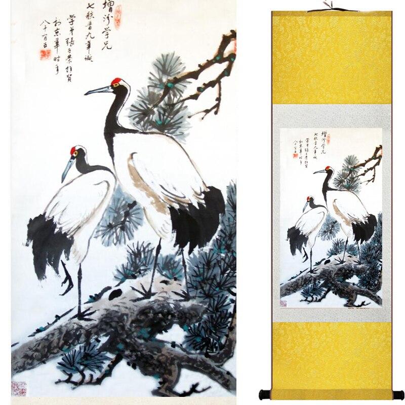 Chinese Art Scroll Painting Animal Birds And Flower Ancient Silk Picture Wall Ideas 16304-Chinese Style Finds™